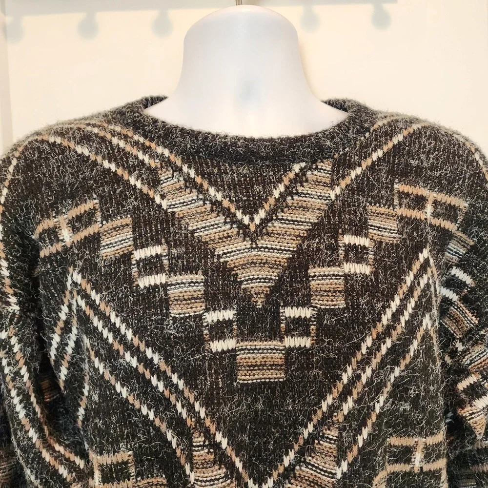 Vintage Sweater Graphix Southwestern Geometric Sweater M‎ USA Made Grandpacore